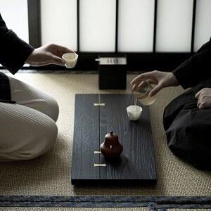 원목다탁 흑다대 좌식 젠인테리어 블랙 티테이블 티타임