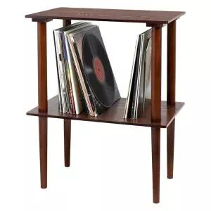 LP수납장 선반 보관함 엔틱 레코드판 가로45세로35높이48 원목 턴테이블장식장 흑호두