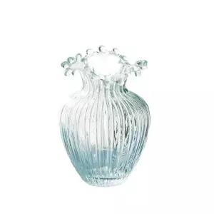 투명유리물결꽃병 화병 글라스 유리 인테리어 웨이브화병 북유럽 엔틱 꽃꽂이 장식품 장식