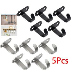 5피스 스테인레스 스틸 나사 장착 천장 후크  선반 아래 수건  욕실 캐비닛 차고 용 헤비 듀티 행거