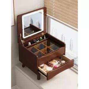 접이식 정리대 미니 화장대 원목 간이 틈새 좌식 수납장 거울 세트