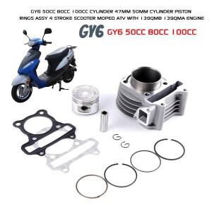 ATV 139QMB 139QMA 엔진 GY6 50cc 80cc 100cc 실린더 47mm 50mm 실린더 피스톤 링 assy 4 스트로크 스쿠터