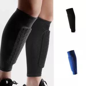 스포츠 다리 보호대 논슬립 압박 헬스 쿠션 종아리 보호대 운동 실리콘 스트랩 정강이 장비 벌집 밴드
