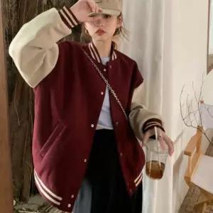 좋은 여자 간절기 겨울 데이트 룩 기모 야구 점퍼 코디