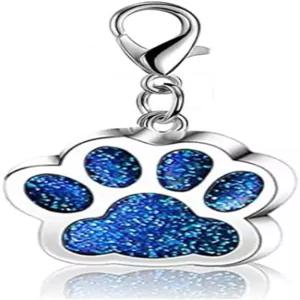 YJT 강아지 고양이 발 프린트 매력 곰 발자국 펜던트와 랍스터 발톱 잠금 지퍼 풀 헤드로 열쇠고리 공예