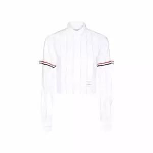 옥스포드 암밴딩 크롭 셔츠 화이트 여성 FLL183O F0660 100