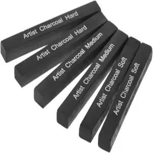 스케치 드로잉 셰이딩 부드러운 중간 단단한 미술 용품 키트 도구 6피스 박스용 아티스트 압축 숯 스틱