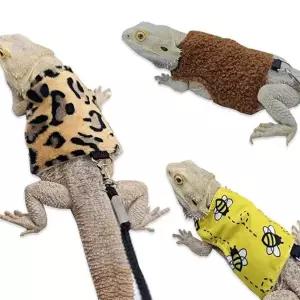 파충류 의류 애완 조끼 목줄 도마뱀 하네스 가슴 디자인 소동물 산책줄 보호 외출 패션 산책