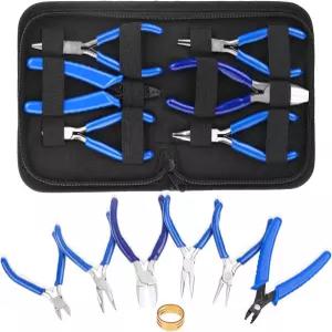 샤이넥 6pcs 주얼리 제작 플라이어 - 나일론 턱 둥근 코 와이어 커터 구부러진 및 압착