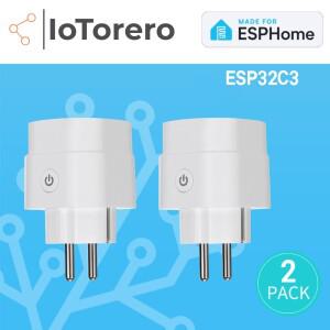 ESPHome ESP32C3 EU 플러그 2 팩 소비 모니터링 16A용으로 제작된 IoTorero는 홈 어시스턴트와 함께 작동합