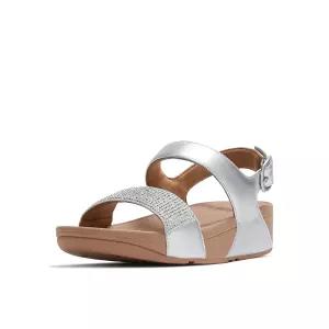 핏플랍 여성 루루 크리스탈 장식 백 스트랩 샌들 - 스틸드 실버 FT64K2S102