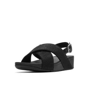 핏플랍 여성 루루 쉬머글리즈 백 스트랩 샌들 - 블랙 FT64K2S135