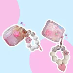 깜찍별 물결 에어팟 프로 케이스 미니 구슬 키링 1 2 3세대 호환