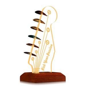 마트 선물 전원 정리함) 아크릴 디스플레이 액세서리 스토리지 나무 헤드스톡 쿨기프트 홀더, usb 및 플레이어/남성용 - (픽스 픽 케이스 라이트 모양 일렉트릭 업 기타