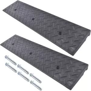 게타니에 2팩 1.6인치 고무 커브 램프 대형 진입로 자동차 RV 트럭 잔디 깎는 기계 자전거 휠체어용 경사 -