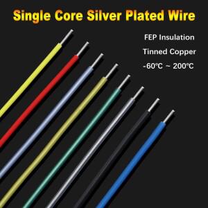 단심 은도금 구리선 Sq 0.06 ~ 1mm FEP 절연 DIY 고순도 OFC HiFi 오디오 스피커 헤드폰 케이블