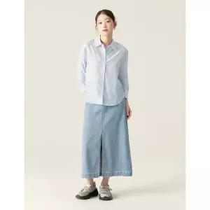 ROEM 린넨 데님 롱 스커트 RMWJF25G11 1620752