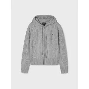 후아유 여성 Aran Cable Hoddie Zip-up Cardigan WHCKF4V21F s1182741