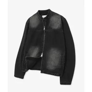 매장정품브이투 VTWO 8250-1 워싱 바이커 데님 자켓 (BLACK)5009136198110504