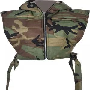 비니궁 여성 데님 크롭 퍼퍼 조끼 Y2K 민소매 후드 패딩 퍼피 코트 진 버블