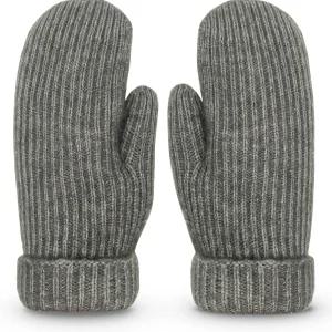 화이트 레오파드 남성용 겨울 장갑 따뜻한 안감 탄력 커프 - 니트 신축성 있는 추운 날씨 두꺼운