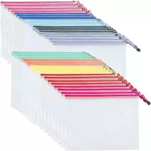 메시 지퍼 파우치 백 플라스틱 정리 수납용 사무용품용 A4 사이즈 방수 문서 예술 및 공예 수납 (10가지