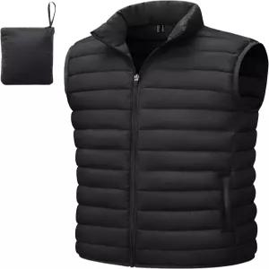 타코센 남성 경량 패커블 패딩 조끼 아우터웨어 겨울 방수 민소매 재킷 아웃도어 골프 작업용