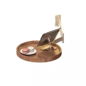 침대협탁 원형 간이책상 다용도 벽걸이 소형 노트북수납 접이식 사이드테이블 침실선반