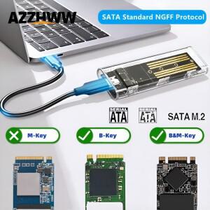 M.2 NGFF SATA SSD 인클로저 어댑터 USB to B-Key/(B+M) Key 2242/2260/2280용 솔리드 스테이트 드라이브