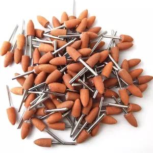 ROYHOO 50피스 연마재 장착 스톤 연마 휠 헤드 드멜 로터리 툴용 포인트 1/8인치 샹크 제이드 녹 제거 금속