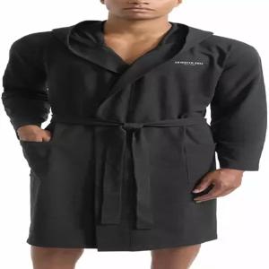 케네스 콜 남성 목욕 가운 - 부드러운 면 혼방 긴 소매 가운과 벨트 허리 및 포켓 남성용 후드 로브