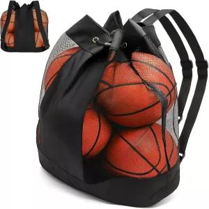 나그퓨 대형 볼백 조절 가능한 이중 스트랩이 있는 메시 스포츠백 드로스트링 축구 농구 배구 트레이닝을