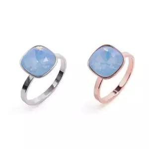 커플반지 에어블루오팔 스퀘어크리스탈 프리사이즈반지 R052 10mm