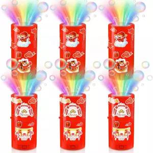 Teyva 6개입 중국 설날 불꽃놀이 버블 머신 용액 6x80ml 새해 스티커 12개 포함 조명 및 닫을 수 있는 음악