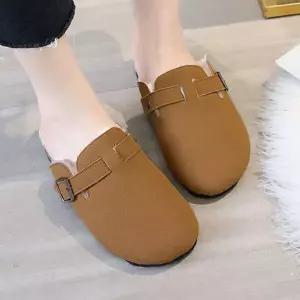 [굿쇼핑몰]4컬러 윈터 버클 털뮬 털슬리퍼 2.5cm