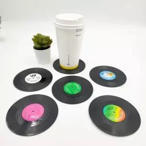 레코드코스터 레트로 카페 커피 잔 위스키 레코드 LP 코스터 받침