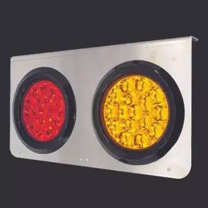 [CAR] 화물차 후미등 2구 사각 스텐판 LED 테일 램프 24v