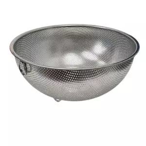 현이몰 고리 원형보울 스텐 타공 채반바구니 5호 대형 채반 야채바구니 거름망 스텐레스 타공채반