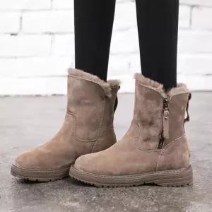 /옷자락 여자 겨울 데일리 스웨이드 앵클부츠