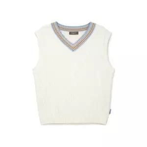 배색V넥 니트베스트 P2611K401-T)