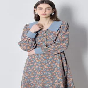 [오조크][패플단독][오조크(OZOC)] 카라 데이지 빅플라워 원피스 (택가격 112000원)