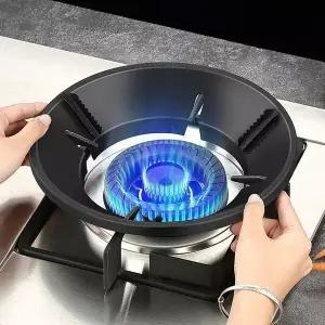 캠핑 취사용품 버너 바람막이 가스렌지 가림막 원형 블랙 화력 집중 커버