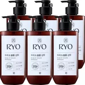 려 흑운 두피 볼륨 셀렉션 샴푸 400ml x6개 탈모증상완화 힘없는 머리카락 뿌리 볼륨감