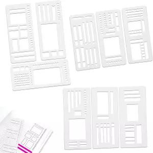 9Pc 수제 유연한 기록 템플릿 도트 그리드 저널용 다용도 플래너 스텐실 세트 재사용 가능한 드로잉 및