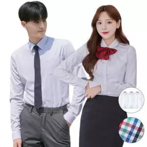 (3장패키지)남녀 프리미엄 셔츠 교복몰 컬러체크 교복