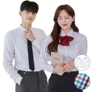 교복몰 교복 프리미엄 (2장패키지)남녀 컬러체크 셔츠