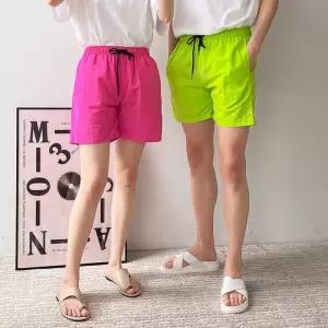반바지 여름 남녀공용 수영바지 허리밴딩 숏팬츠 형광 무지