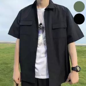 남방 포켓 남자 오버핏 카라 여름 상의 반팔 셔츠 큰