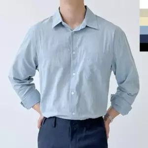 여름 긴팔 셔츠 카라 시원한 남성 1P 남방 오버핏