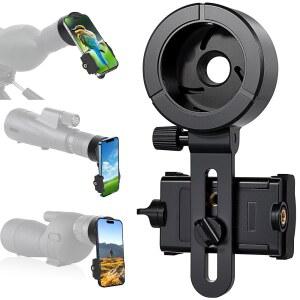 [미국배송] 스포팅 스코프 폰 어댑터 스포팅 스코프 & 쌍안경 & 단안경 & 망원경 & 현미경과 함께 작동하는 범용 망원경 폰 마운트 대부분의 스마트폰에 적합하며 접안 렌즈 크기는 0.88